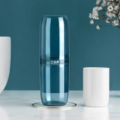 Seyahat Tipi Taşınabilir Diş Fırçası Saklama Kabı - Su Yeşili - Üç Bardak thumbnail 1