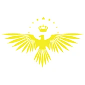 Yıldızlı Kartal  Oto Sticker17x17 Cm Sarı - 1