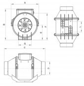 Vortice Lineo 200 V0 Laboratuvar Kütüphane Zirai Dolap Havalandırma Fanı m3/h 790/1060 Ses 46.2/52.5 Max °C : 60 AGMair Agm Havalandırma Lineo Fan - 7