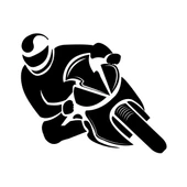 Motorcu Sticker 17x17 Cm Siyah - 1