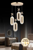 Nova Lighting Modern Ledli 4'lü Gold 3 Renk Kristal Taşlı Avize - 1