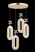 Nova Lighting Modern Ledli 4'lü Gold 3 Renk Kristal Taşlı Avize - 2