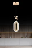 klitra Lighting  Nova Lighting Led Alfa Tekli Gold Ledli Kristal Taşlı Led Avize Oturma Odası Yatak odası Koridor - 1