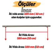 Mobilya Mutfak Çekmece Dolap Dolabı Kulpu Kulbu Kulpları İnox Metal Kulp (320 MM-32 CM) thumbnail 2