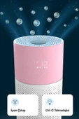 Xenon Smart Akıllı Hava Temizleyici 70 M2 Wi-fi Mobil App Air Purifier Cadr 550m³ Karbon Hepa Filtre X7420 Pembe - 4