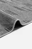 Açık Gri Siyah Cizgili Makinada Yıkana Bilir Şönil Kilim Kaymaz Taban Makina Halısı - 3