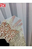 Taç Etek Aplike Altın Gold Güpürlü Ling 1/2Kat Pileli Tül Perde - 2