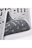 İskandinav Desen Açık Gri Renkli Makinada Yıkana Bilir Şönil Kilim Kaymaz Taban Makina Halısı - 5
