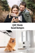 Xenon Smart Akıllı Otomatik Mama Kabı 5 Lt Mobil Kontrol Çift Yönlü Sesle Iletişim Çelik Besleme Kasesi X8605 - 4