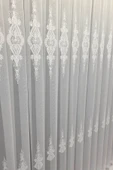 Trend Zemin Ttm Damask Isleme Salon Tül Perdesi Kırışmaz Ütü Istemez 1e 3kat Pileli Tül - 2