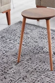 İskandinav Desen Açık Gri Renkli Makinada Yıkana Bilir Şönil Kilim Kaymaz Taban Makina Halısı - 1