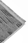 Açık Gri Siyah Cizgili Makinada Yıkana Bilir Şönil Kilim Kaymaz Taban Makina Halısı - 5
