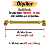 Mobilya Çekmece Mutfak Dolabı Dolap Kulpları Kulbu Kulpu Gold Altın Metal Kulp 160 mm - 16 cm thumbnail 3