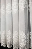Ttm Damask Desen Tasarım Kırışmaz Ütü Istemez Tül 1e 3kat Sık Pileli Tül Perde - 7