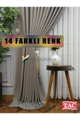 Açık Gri Keten Fon Perde 1e3 Dökümlü Pileli Fon Perde - 1