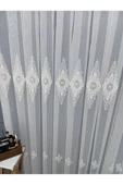 Nakışlı Kort Damask Salon Model Tarz Tasarım Opitima Exculusive 1e3Kat Pileli Tül Perde - 3