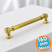 Mobilya Çekmece Mutfak Dolabı Dolap Kulpları Kulbu Kulpu Gold Altın Metal Kulp 160 mm - 16 cm thumbnail 1