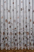 Kahve Kahveli Desen Brillant Mutfak Tül Perdesi 3 Kat Pileli - 2