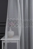Farbateks Dikim Ara Damask Tasarım Yeni Model Ütü Istemez Kırışmaz 2kat Pileli Tül Perde - 1