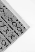 İskandinav Desen Açık Gri Renkli Makinada Yıkana Bilir Şönil Kilim Kaymaz Taban Makina Halısı - 2