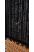 Siyah 3Kat Pileli Tül Perde Cam Kırığı Yeni Moda Tül Perde thumbnail 4
