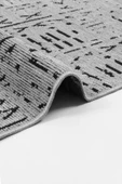 İskandinav Desen Açık Gri Renkli Makinada Yıkana Bilir Şönil Kilim Kaymaz Taban Makina Halısı - 4