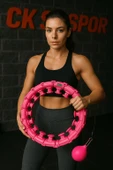 CKSpor Akıllı Hulahop 24 Parçalı – 360° Ayarlanabilir Masajlı Zayıflama Spor Halkası Pembe CKS-26 - 6