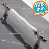 Gerçek Lüks Porselen Mobilya Mutfak Çekmece Dolap Dolabı Kulpu Kulbu (128 MM-12.8 CM) Sedef Füme thumbnail 1