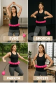 CKSpor Akıllı Hulahop 24 Parçalı – 360° Ayarlanabilir Masajlı Zayıflama Spor Halkası Pembe CKS-26 - 4