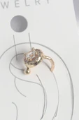 Pirinç Gold Renk Zirkon Taşlı Kadın Kıkırdak Küpe - EBJ250522W34191 - 1