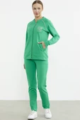 Biye Detaylı Fermuarlı Eşofman Takım - Yeşil thumbnail 5