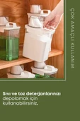 2 Adet Sızdırmaz Depolama Sıvı Toz Deterjan Erzak Saklama Kutusu- Ölçekli Deterjan Kutusu 2300 ml - 5
