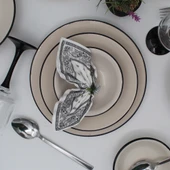 Anka 24 Parça 6 Kişilik Yemek Takımı - Siyah File - 4