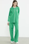 Çıtçıt Detaylı Ribanalı Eşofman Takım - Yeşil thumbnail 4
