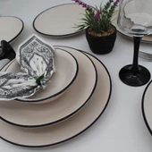 Anka 24 Parça 6 Kişilik Yemek Takımı - Siyah File - 3