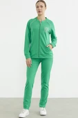Biye Detaylı Fermuarlı Eşofman Takım - Yeşil thumbnail 1