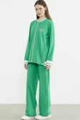 Çıtçıt Detaylı Ribanalı Eşofman Takım - Yeşil thumbnail 3