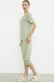 Çizgi Detaylı Kapri Penye Takım - Yeşil thumbnail 5