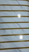 120cmx300cm Tek Parça Yapışkanlı Rulo Gold Çizgili Mermer Desenli Duvar Paneli Kağıdı QM0136 thumbnail 5