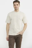Oversize Baskılı Pamuk Tişört - Kamel thumbnail 1