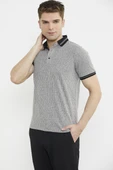 Renk Kombinli Polo Yaka Tişört - Vizon - 3