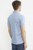 Slim Fit Baskılı Penye Gömlek - Mavi - 6