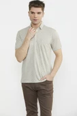 Baskı Detaylı Polo Yaka Tişört - Kamel thumbnail 3
