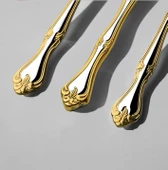 Nehir Lalezar Altın Sade 84 Parça Deri Kutulu Çatal Kaşık Bıçak Seti thumbnail 6