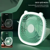 Çok Fonksiyonlu Küçük Vantilatör Aydınlatmalı Ofis Yatak Odası Dış Mekan Kampı İçin Yeşil - 2