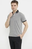 Renk Kombinli Polo Yaka Tişört - Vizon - 2