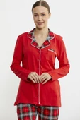 Gömlek Model Ekose Pijama Takım - Kırmızı - 4