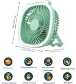 Çok Fonksiyonlu Küçük Vantilatör Aydınlatmalı Ofis Yatak Odası Dış Mekan Kampı İçin Yeşil - 3