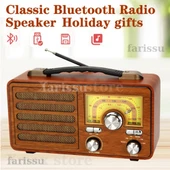 Büyük Boy Gerçek Ahşap Eskitme Görünümlü Çok Fonksiyonlu Retro Radyo | Müzik Sistemli Şarjlı Radyo - 2