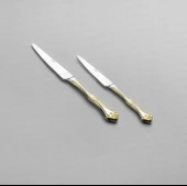 Nehir Lalezar Altın Sade 84 Parça Deri Kutulu Çatal Kaşık Bıçak Seti thumbnail 8